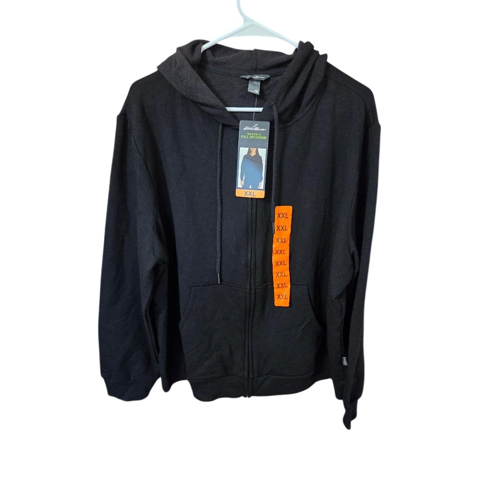 Eddie Bauer Women Supersoft Full Zip Hoodie Light Black Jacket 2XL NWT